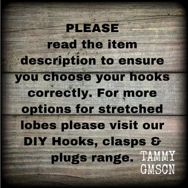 White druzy gauged earrings-Quartz crystal ear hangers