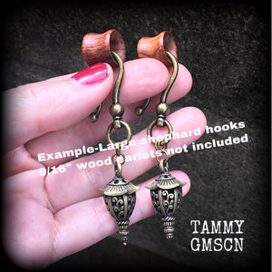 Bronze lantern earrings-Tunnel dangles