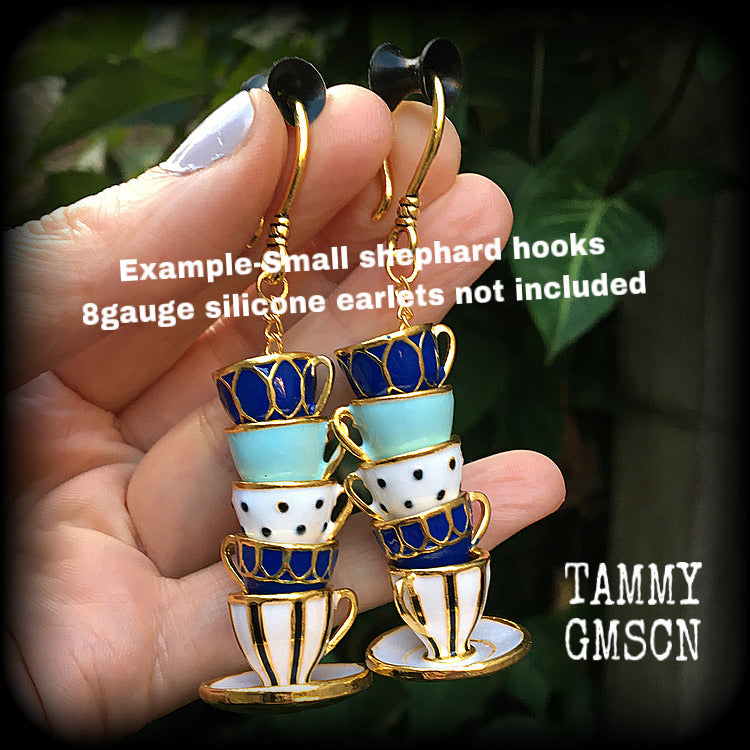 Teacup ear weights-Teacup earrings