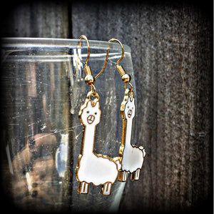 Llama earrings Alapaca earrings Animal earrings Quirky earrings Alapaca jewelry Cute earrings Camels Mammals Pet earrings Gifts for girls Pierced ears Ear gauges Party favours Christmas gifts Birthday gifts