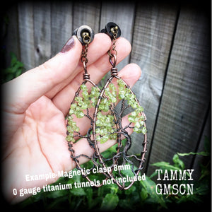 Tree of life earrings-Peridot earrings