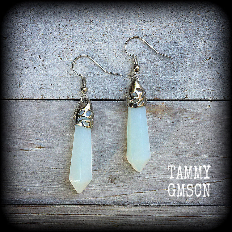 Moonstone earrings-Opalite earrings