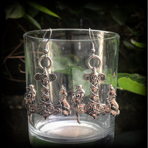 Thors Hammer earrings-Viking earrings