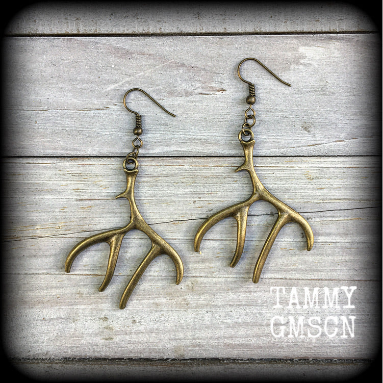 Antler earrings-Deer Mother earrings