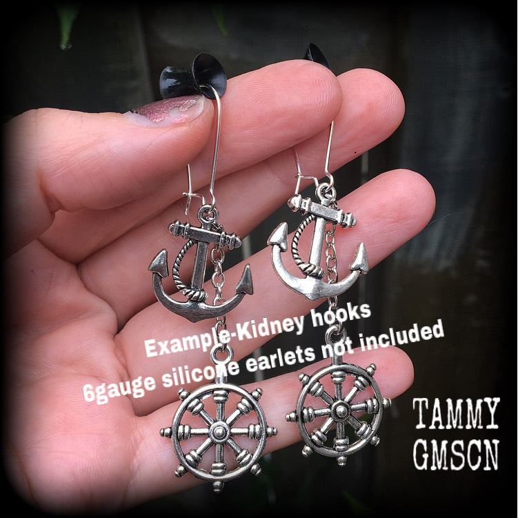 Anchor earrings-Nautical earrings