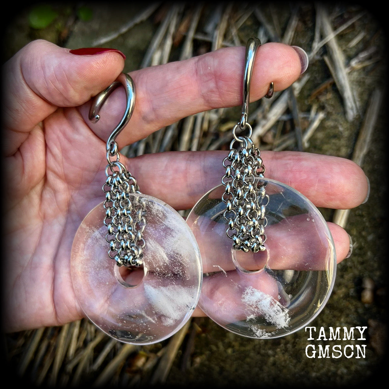 Quartz ear weights-Gauged earrings