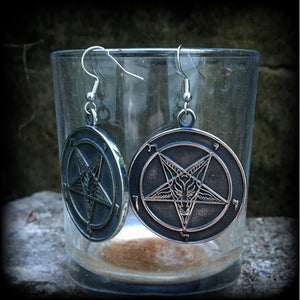 Baphomet earrings-Sigil of Lucifer earrings