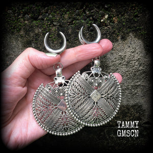 Artemis shield statement gauged earrings