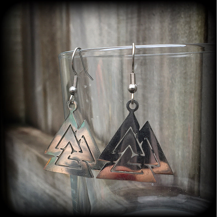 Valknut earrings-Viking earrings