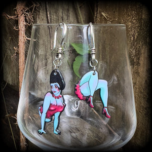 Beetlejuice earrings-Zombie earrings-Halloween earrings