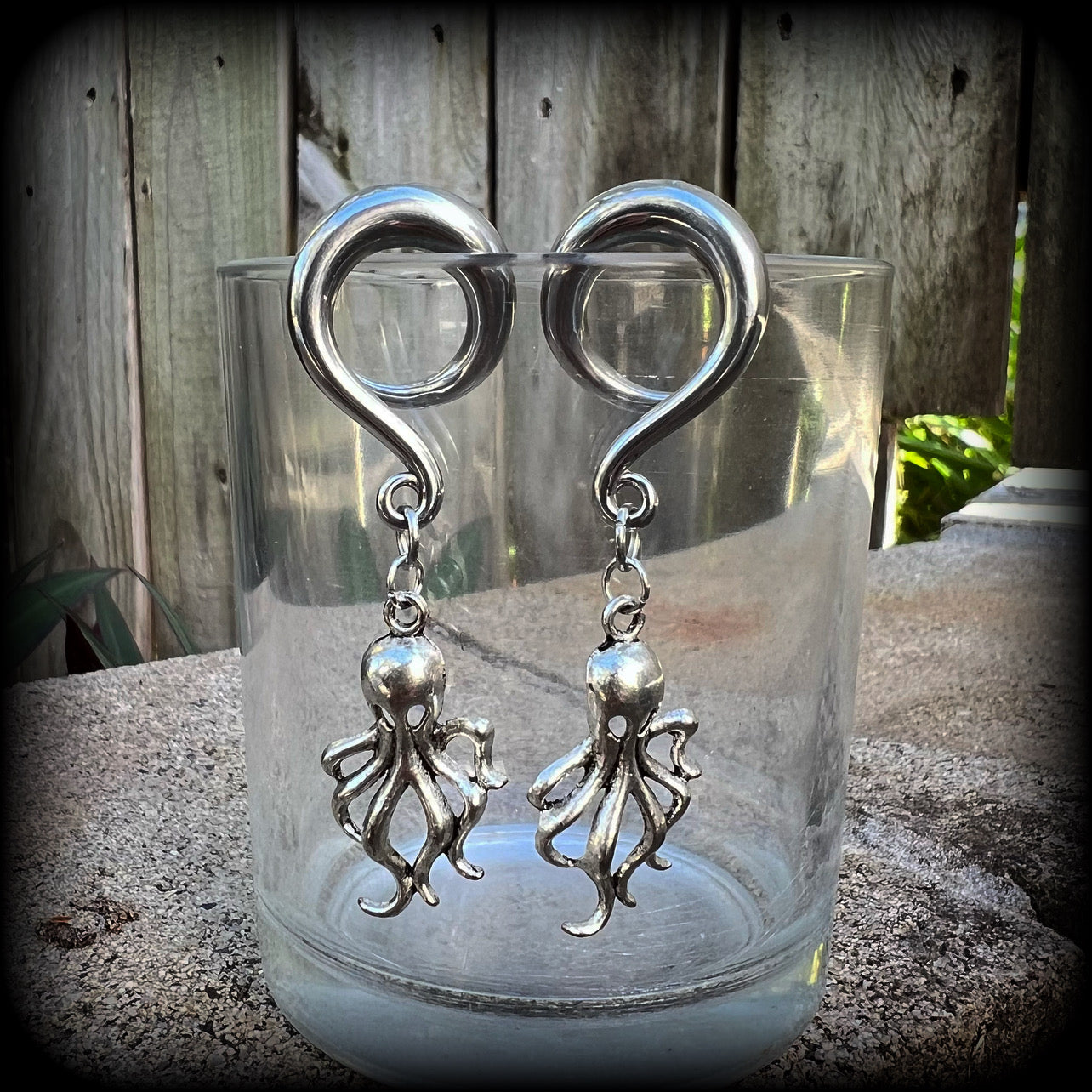 Silver octopus earrings 