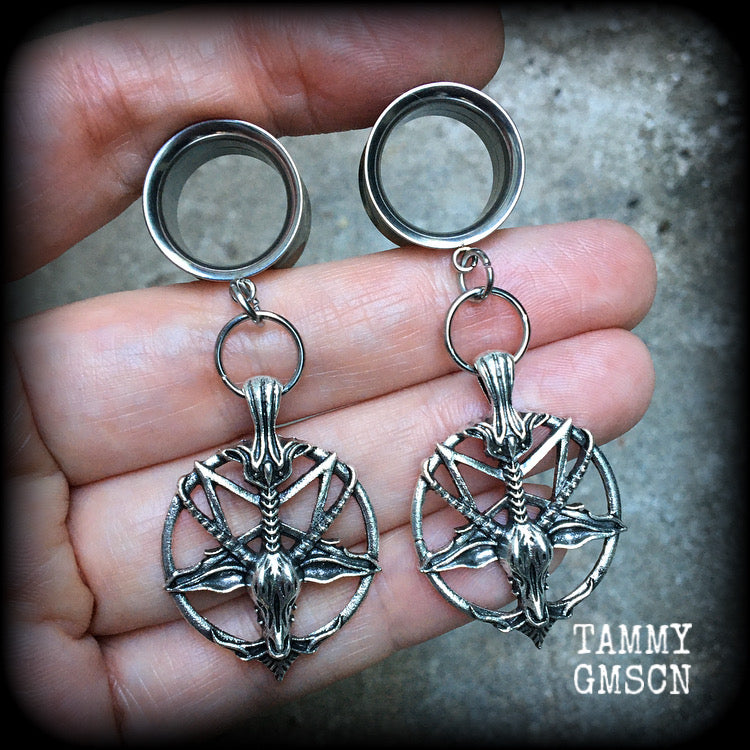 Sigil of Baphomet tunnel earrings