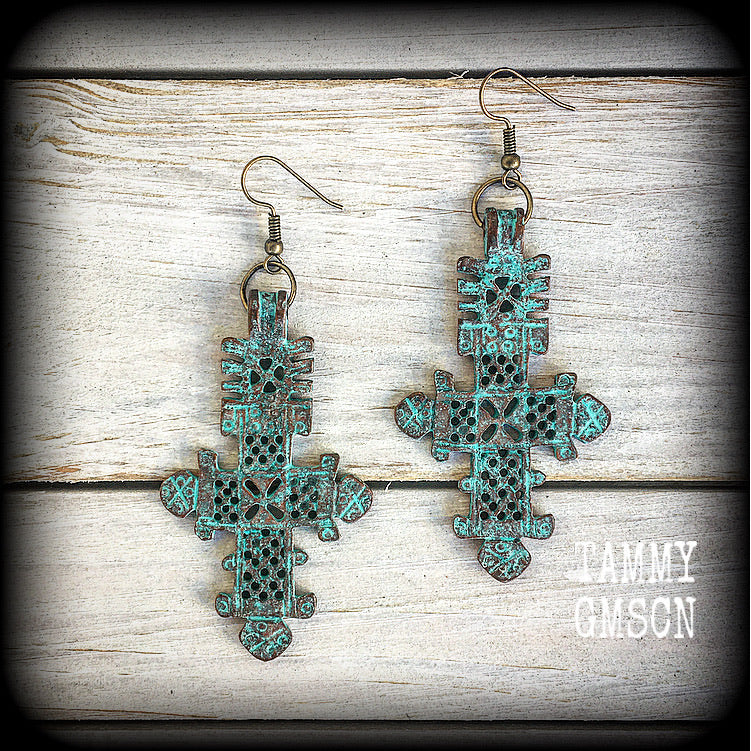 Esoteric cross earrings-Sea Hag earrings