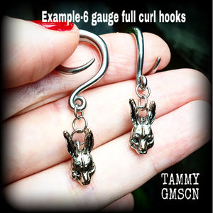 Donnie Darko gauged earrings-Easter bunny earrings