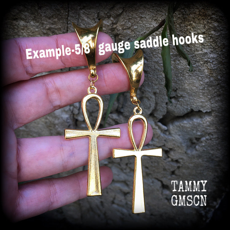 Ankh gauged earrings