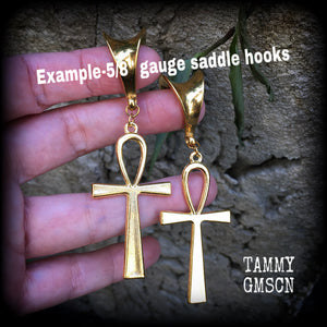 Ankh gauged earrings