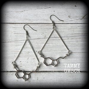 Serotonin molecule earrings 