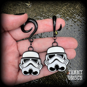 Storm trooper gauged earrings