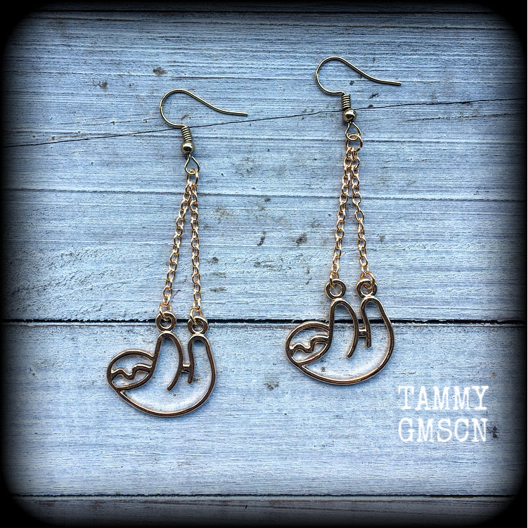 Sloth earrings-Dangle earrings