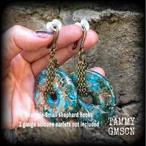 Turquoise Ocean jasper earrings-Ear hangers