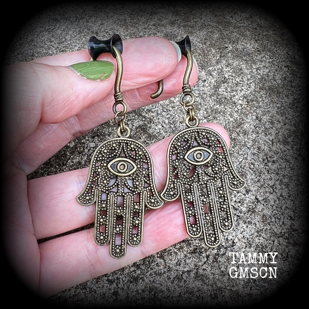 Hamsa hand earrings-Hand of Fatima earrings