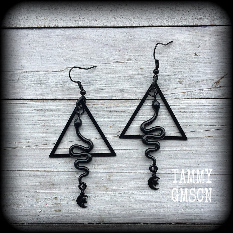 Snake earrings-Geometric earrings