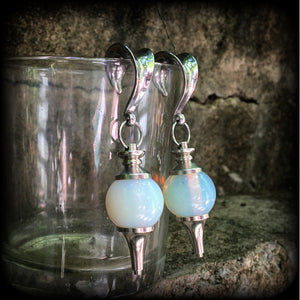 Opalite gauged earrings