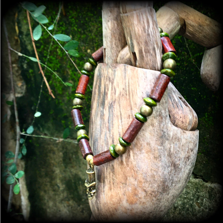 Baron Samedi bracelet-Wood bead bracelet