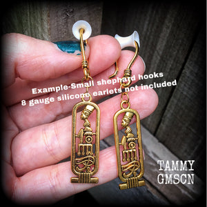 Egyptian cartouche earrings-Ear hangers