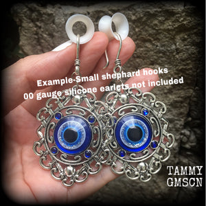 Evil eye earrings-Esoteric tunnel earrings