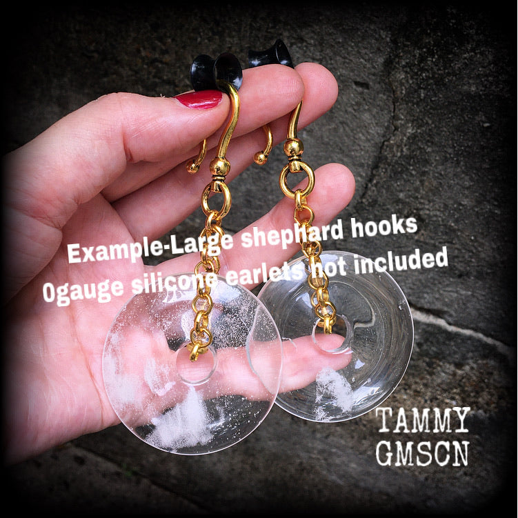 Clear quartz earrings-Ear hangers