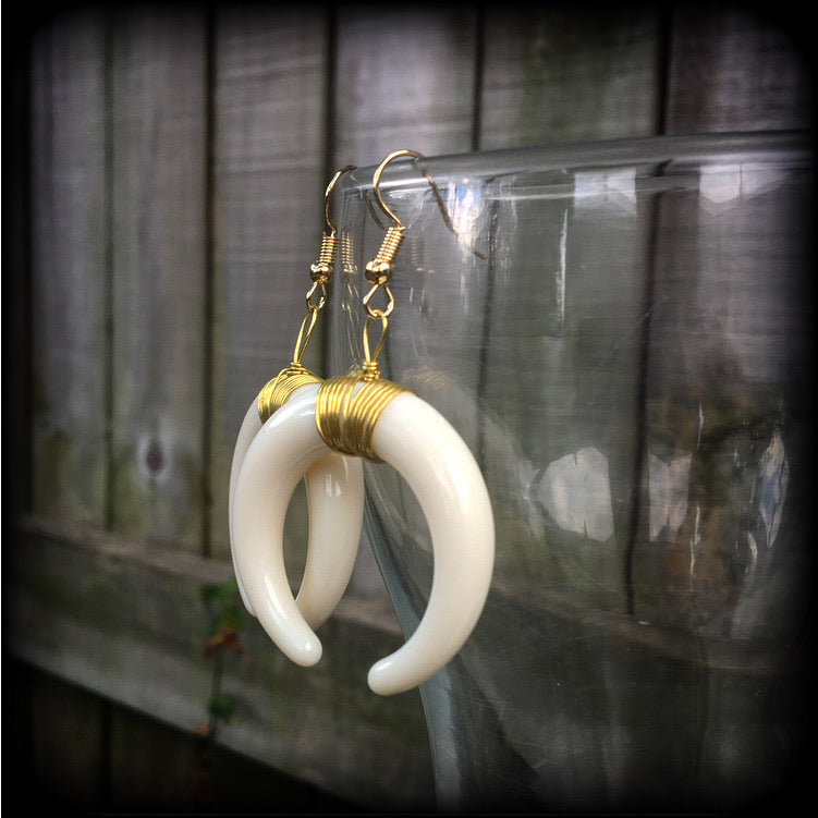 Artemis earrings-Double Horn earrings