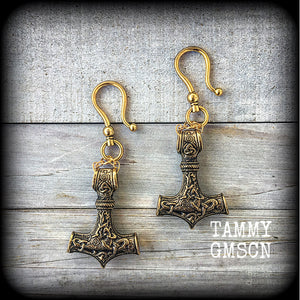 Thors Hammer ear weights-Gauged earrings