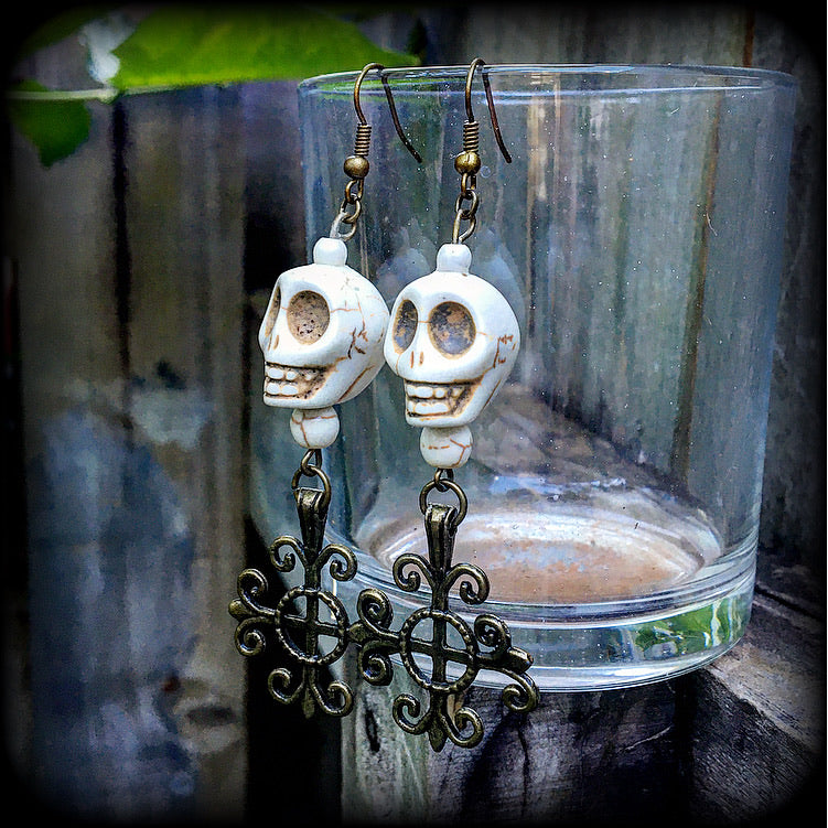 Skull earrings-Erzulie Frida earrings