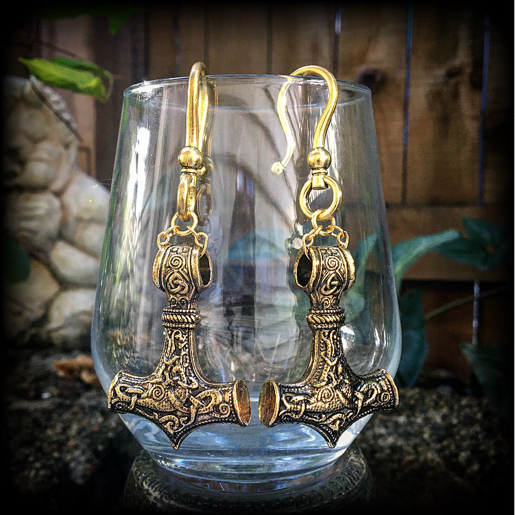 Thors Hammer ear weights-Gauged earrings