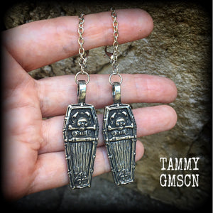 Coffin tunnel dangles-Halloween earrings