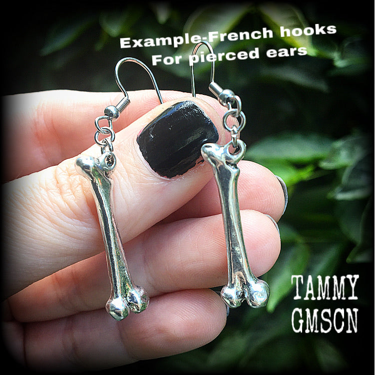 Leg bone earrings-Halloween earrings