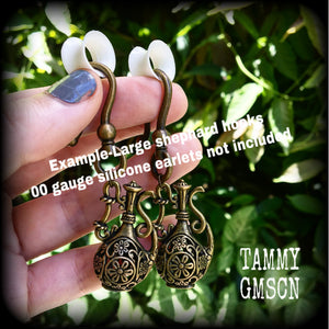 Bronze water jug earrings-Aquarius earrings