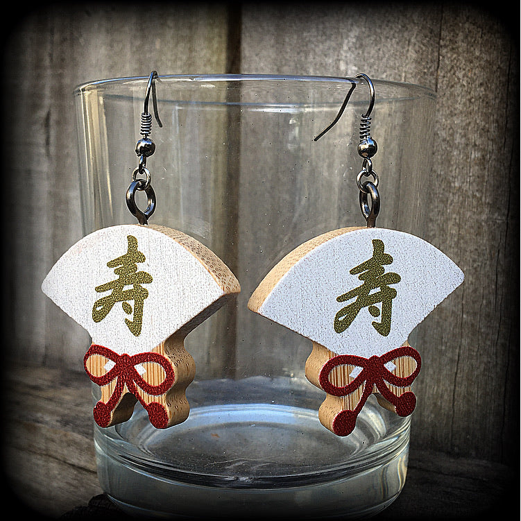 Harisen earrings-Japanese fan earrings