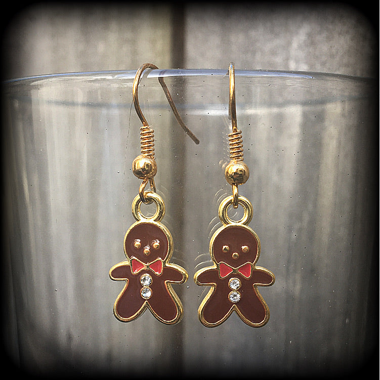 Gingerbread men earrings-Christmas earrings