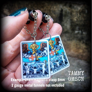 Judgement tunnel earrings-Tarot card earrings