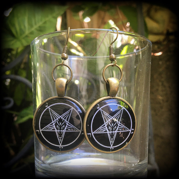 Baphomet earrings-Occult jewelry