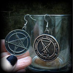 Sigil of Lucifer earrings-Occult earrings