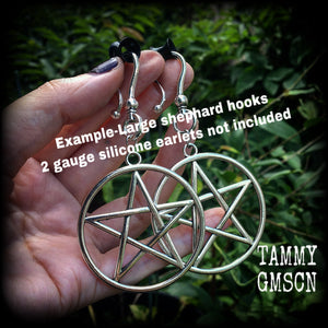 Pentagram earrings-Tunnel dangles