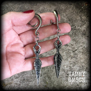 Vajra dagger ear weights-Gauged earrings