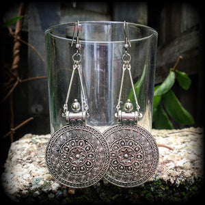 Artemis shield maiden earrings-Mandala earrings