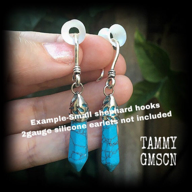 Turquoise earrings-Ear hangers