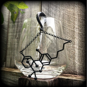 THC molecule gauged earrings