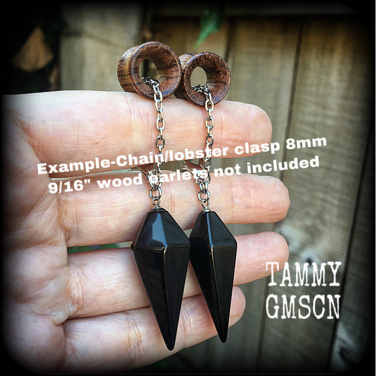 Black obsidian earrings-Gemstone earrings