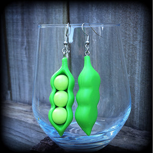 Pea Pod earrings-Pea earrings